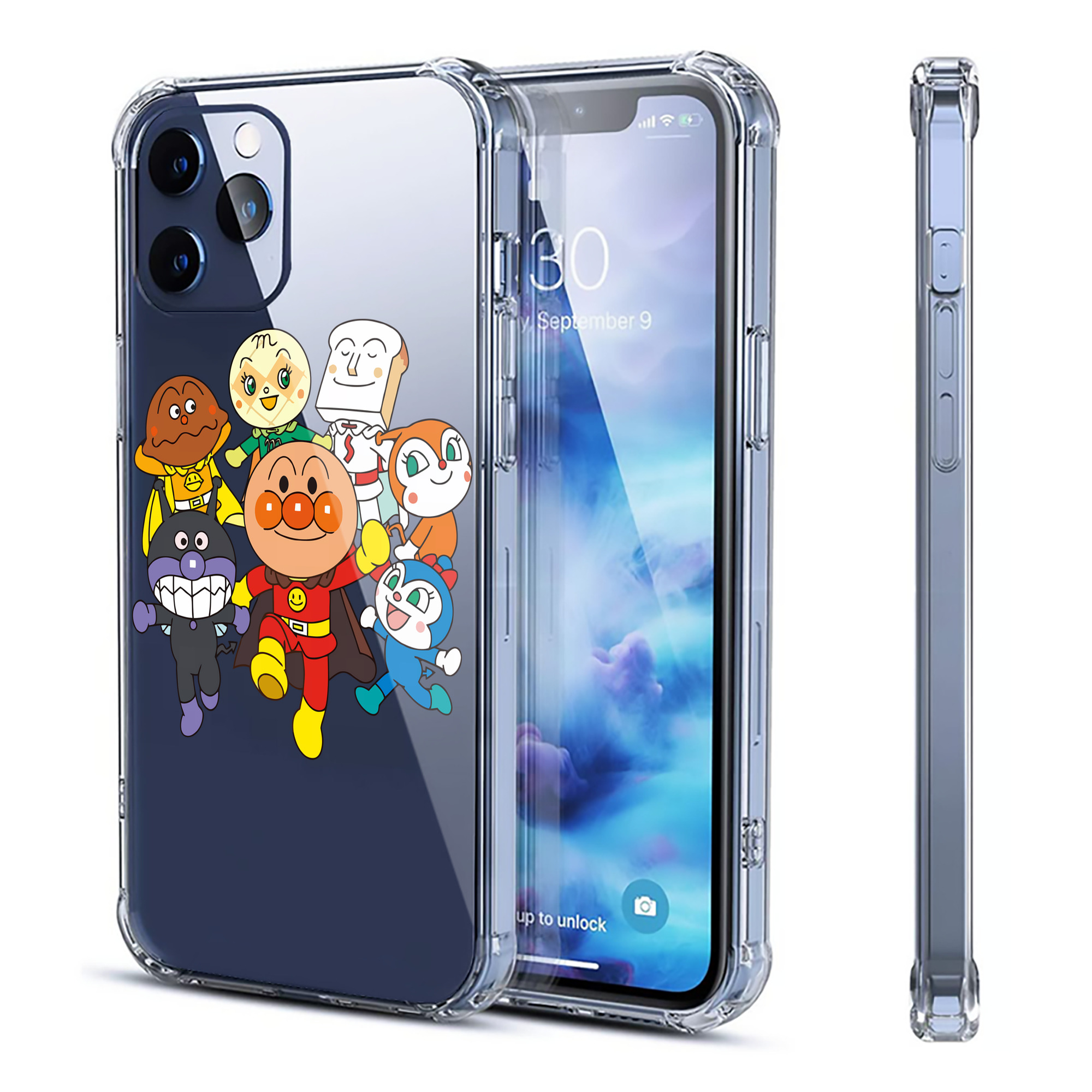 （画像用） アンパンマン Anpanman 【iPhone 12シリーズ対応】透明スマホケース（クリアソフトケース）